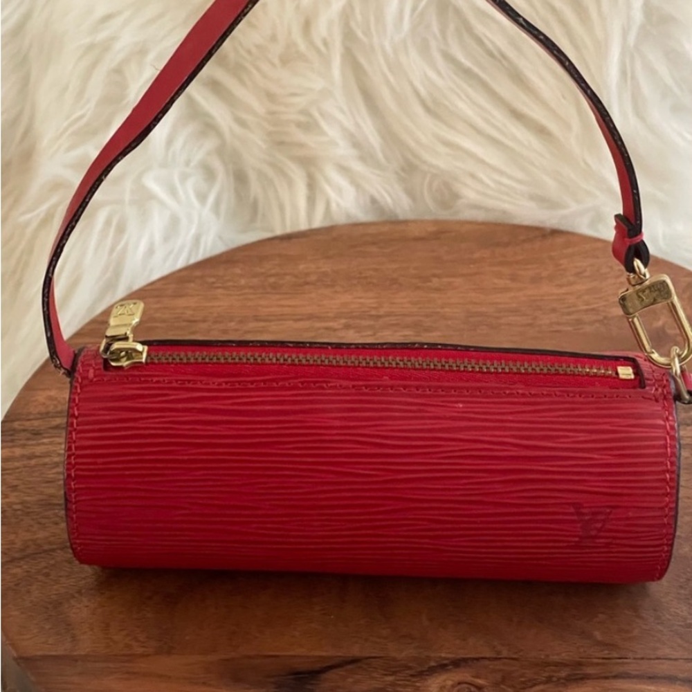 Louis Vuitton EPI Soufflot Pochette Mini in Castillan Red EUC with Coa - Picture 1 of 17